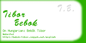 tibor bebok business card